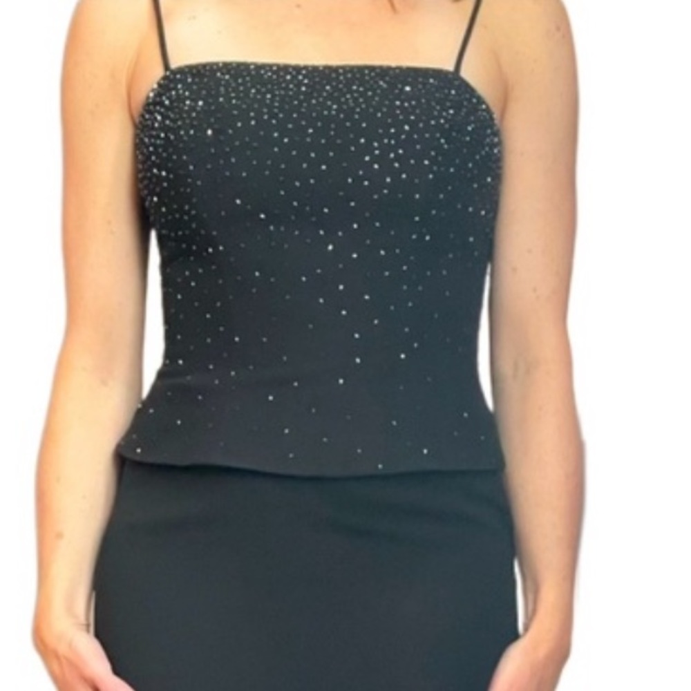 Black Beaded Zip Up Bustier Top 4